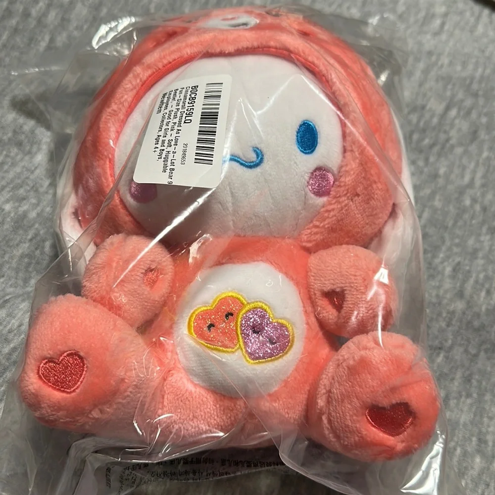 Sanrio Hello Kitty Cinnamoroll Dressed As Care Bear Love-a-Lot Bear Plush